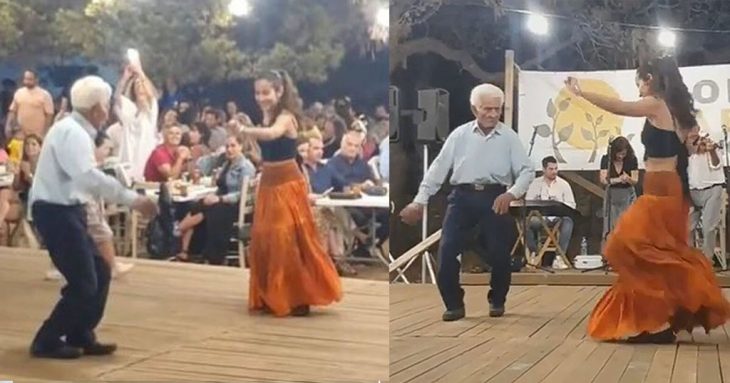 Σχοινούσα: 89χρονος παππούς χορεύει μαζί με την εγγονή του και γίνεται viral